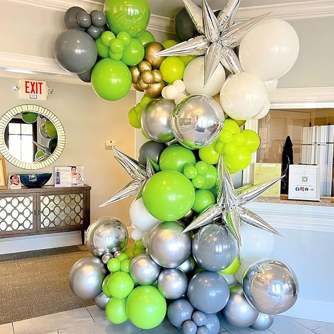 Awenztech 122pcs Lime Green Latex Balloons in 18 12 10 5 inches | Baby Shower - Image 5