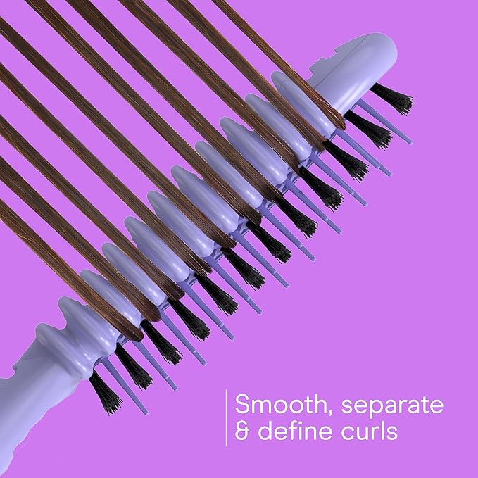 Conair Curl Define Pro Hair Brush for Curly Hair, For Shorter Hair with Loose Curls, Dual Vents with Continuous Grooves, Mixed Bristles for Frizz-Free Detangling, Smoothing, and Curl Definition