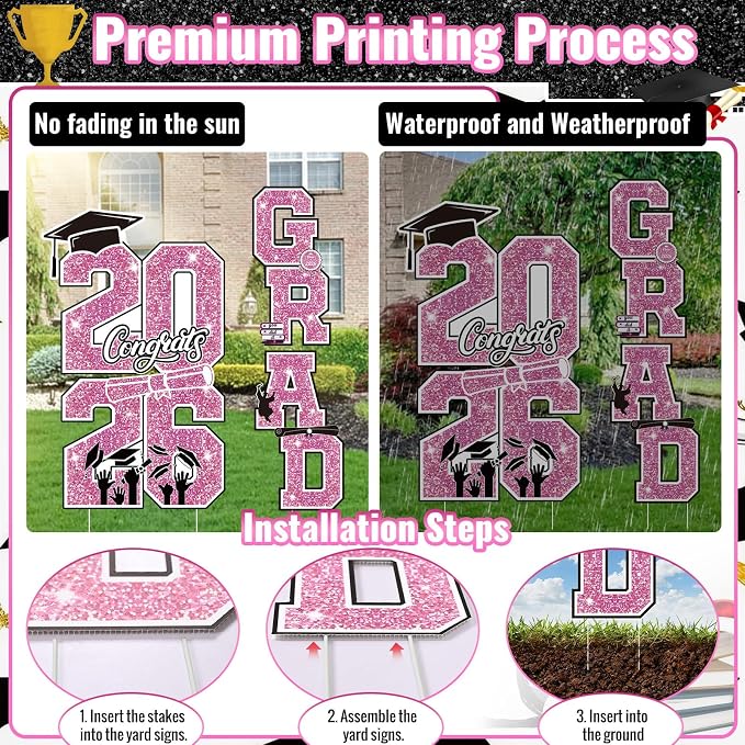 Graduation Yard Sign Class of 2026 Decorations - Image 3