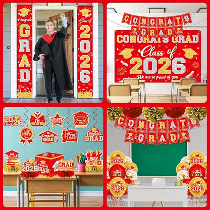 Graduation Decorations Class of 2026 Red and Gold Graduation Decorations - Image 5