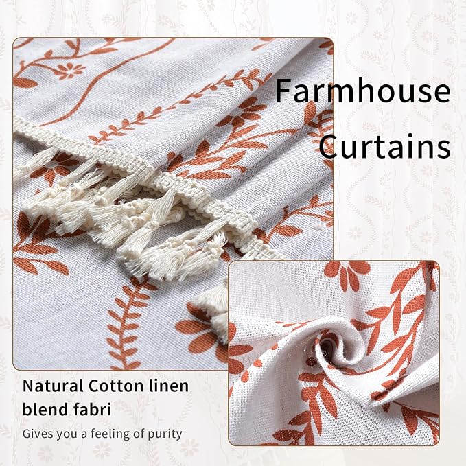 Schweek Boho Floral 63 Inches Long Semi Sheer Curtains 2 Panels - Image 5