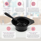 Hair Dye Bowl and Whisk Set - 3 Salon Mixing Bowls and 3 Color Whisks - Professional Hair Color Mixing Kit with Tint Bowls and Mixers for Hair Dye Application