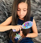 LUV HER Lilo & Stitch Hair Accessory 5 Pcs Set - 1 Regular 9 inch Stitch Hairbrush & 4 Scrunchies - Detangling Brush - Elastic Hair Ties Ropes for Girls, Ages 3+