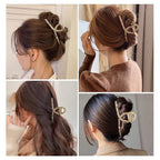 Big Hair Claw Clip for Women Metal Butterfly Hairclip with Strong Hold 4.7' Large Hair Accessories for Long Thick Hair 1 Pcs Leopard