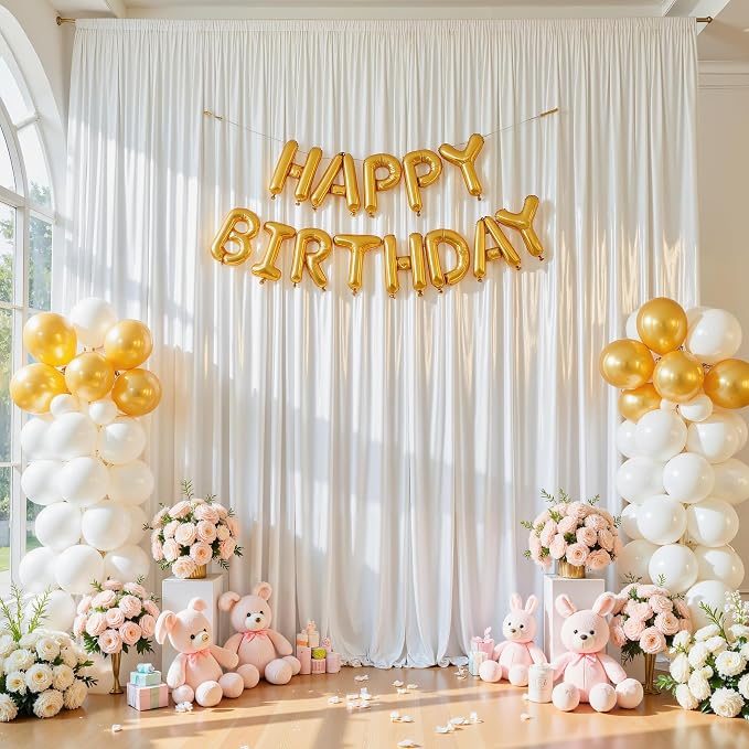 30x10ft White Glitter Backdrop Curtain - Image 8
