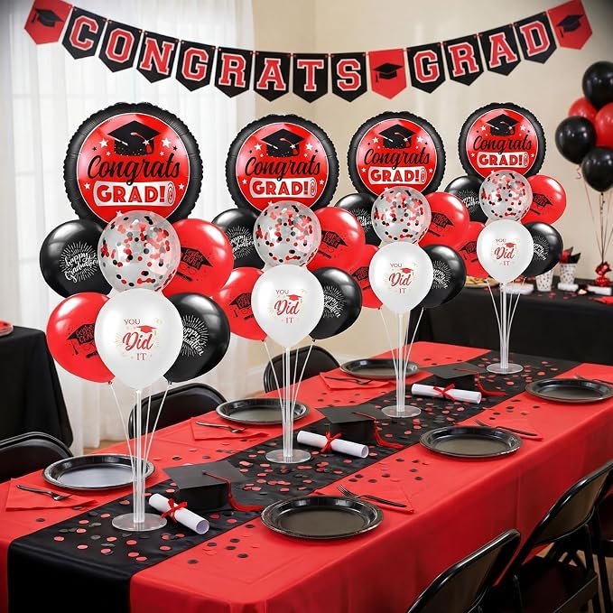 Kasyat 4 Set Green and Black 2026 Graduation Table Centerpiece Balloon Stand - Image 2