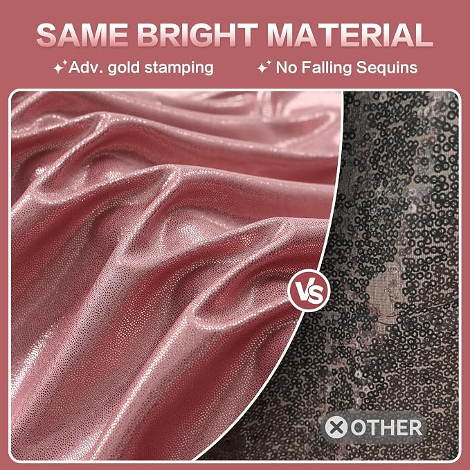 gogoparti 20x10FT Rose Gold Sequin Backdrop Curtain - Image 2