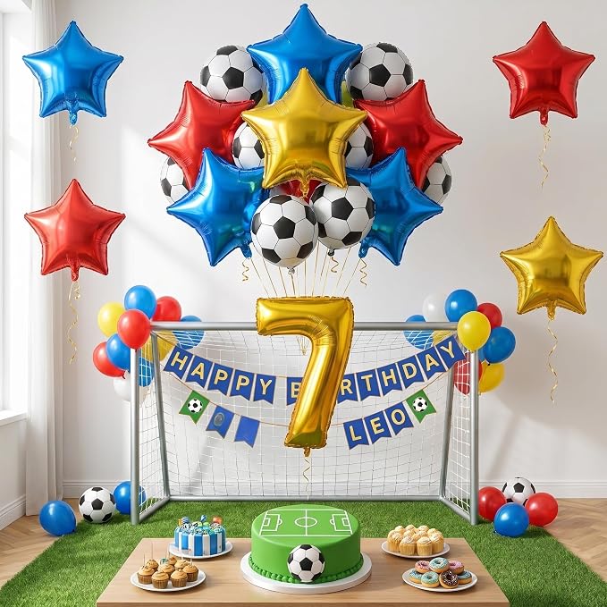 Blue Red Gold Foil Balloons Star 12 Pcs, 18 Inch Large Metallic Royal Blue Red - Image 4