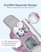TOPDesign Travel Toiletry Bag for Women, Puffer Large Toiletry Bag, Lightweight Cosmetic Makeup Organizer with Handle for Traveling, Accessories, Essentials, Toiletries (Purple)