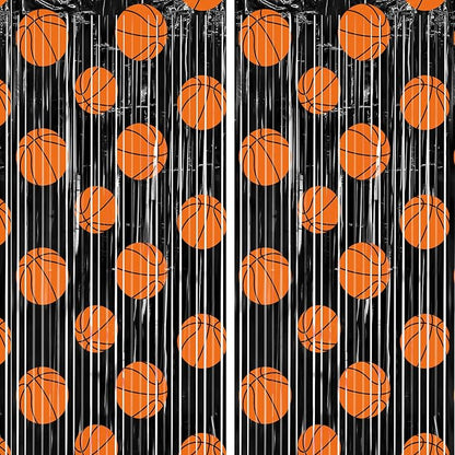 2 Packs Basketball Foil Fringe Curtain, Baby Shower, Game Day, Team Celebrations - Image 9