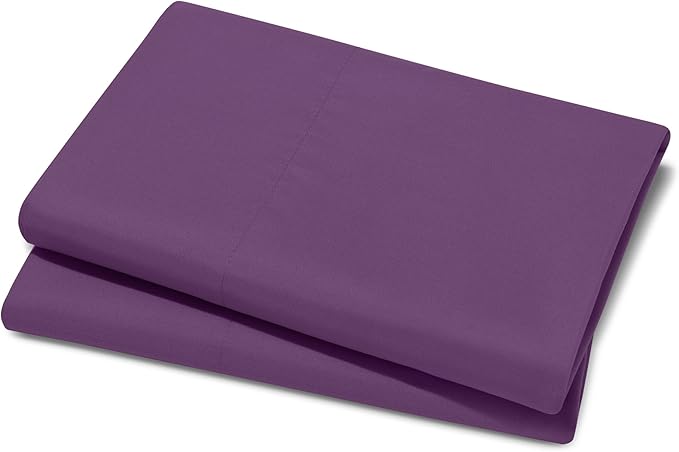Bare Home Microfiber Pillow Cases - King 20x40 - Cooling Pillowcases - Double Brushed - Easy Care - Envelope Closure (King Pillowcase Set of 2, Plum)