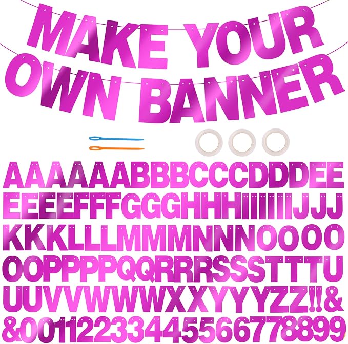 BEISHIDA Double-sided Purple 116Pc A-Z DIY Letter Custom Banner Party Decor | by Beishida