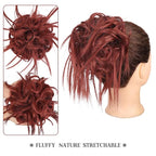 HMD Tousled Updo Messy Bun Hair Piece Hair Extension Ponytail With Elastic Rubber Band Updo Bun Synthetic Hairpieces for Women