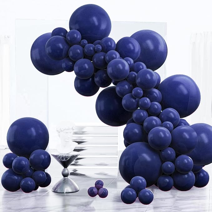 PartyWoo Navy Blue Balloons 100pcs Dark Blue Color 18 12 10 5 Inch | Balloons by PartyWoo