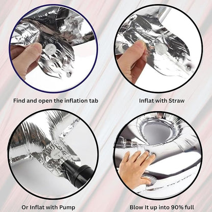 Silver Number Balloon 2 Mylar Foil Balloons 32 inch - Image 9