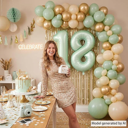 Olive Green Number 18 Balloon 40 Inch, Sign - Image 6