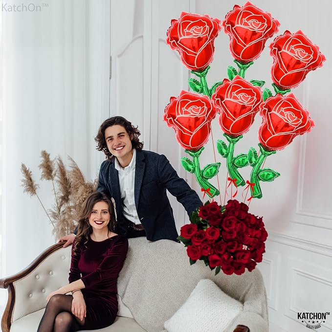 KatchOn, Giant Red Rose Balloons - Image 6