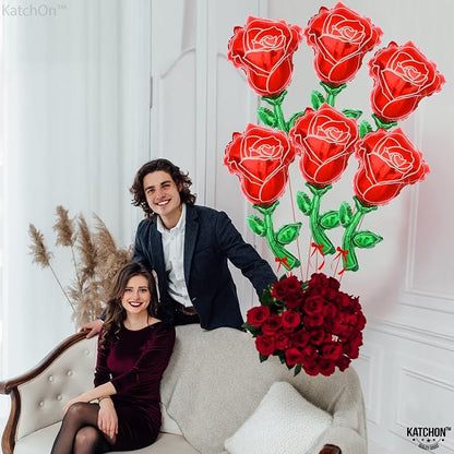 KatchOn, Giant Red Rose Balloons - Image 6