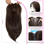 Isaic Hair Toppers for Women with Thinning Hair, 24 Inch Synthetic Clip in Topper Hair Extensions with Adjustable Band, Layered Wiglet Adds Volume and Natural Coverage (Dark Brown)