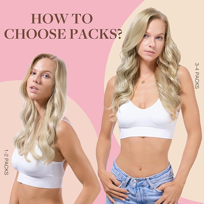 GOO GOO Tape in Hair Extensions Human Hair, 17A/60A Ash Blonde Highlighted Platinum Blonde, 20inch 50g 20pcs, Skin Weft Seamless Invisible, Silky Straight with Thick Ends, Remy Human Hair