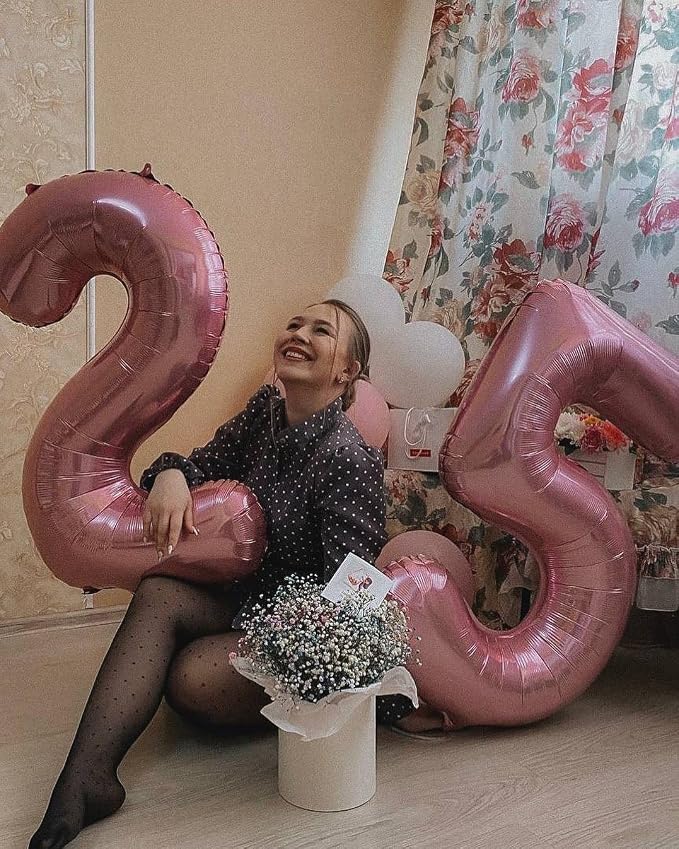 20 Balloon - Pastel Pink Birthday Number Balloons, 40 Inch Decorations | Pastel - Image 2