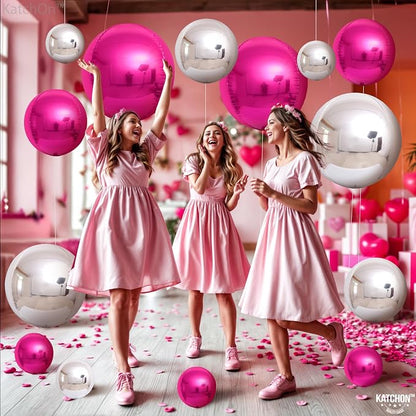KatchOn Hot Pink and Silver Balloons - Image 6