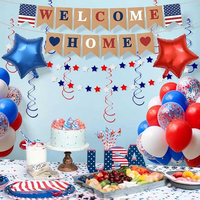 Welcome Home Decorations, Pre-Strung Welcome Home Banner & Balloons Kit - Image 4
