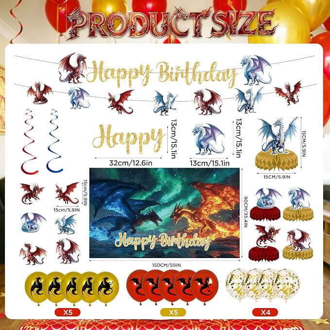Dragon Birthday Party Decoration - Image 3
