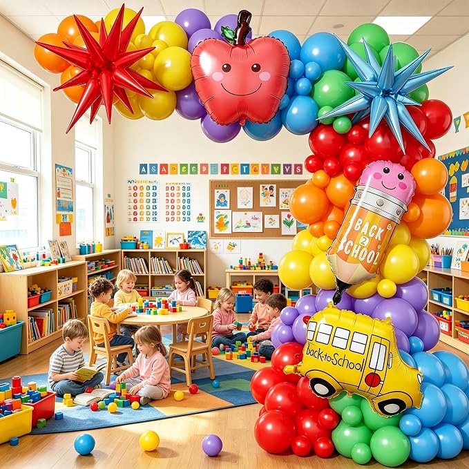 161Pcs Back to School Balloon Arch Kit Rainbow Balloons - Image 5
