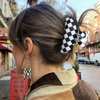 Womens Checkered Hair Clip Large Checkered Claw Clips Black And White Jaw Clip,2pack