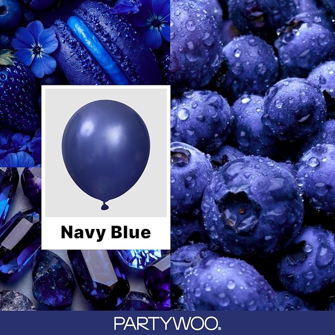 PartyWoo Navy Blue Balloons 140pcs Dark Blue Color 18 12 10 5 Inch | 18 12 10 5 - Image 2