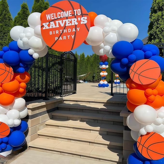 Blue and Orange Balloon Arch Garland Kit - Image 4