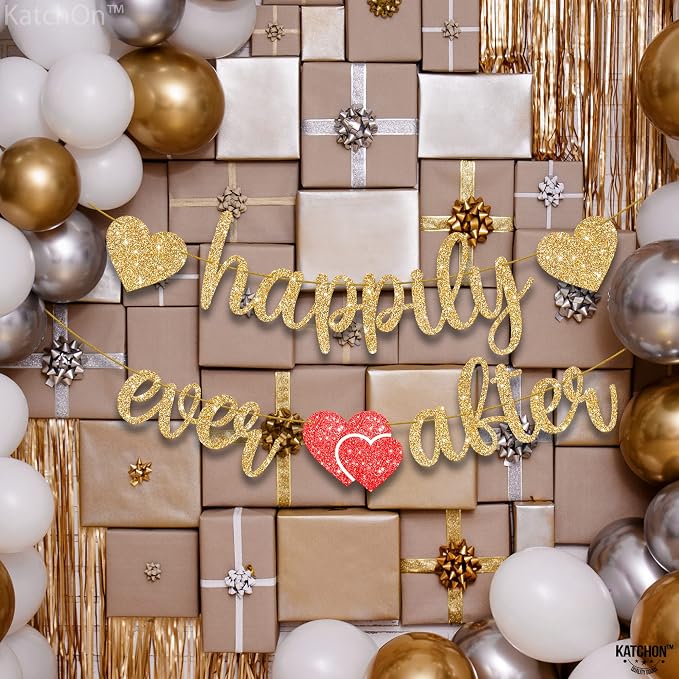 KatchOn Glitter Happily Ever After Banner 10 Ft, Bridal Shower Decorations | - Image 6