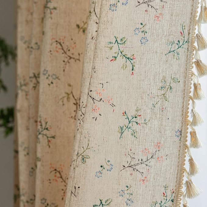 ENJOYBRIDAL Floral Bedroom Curtains 84 Inch Length 2 Panels Set Farmhouse Semi by ENJOYBRIDAL
