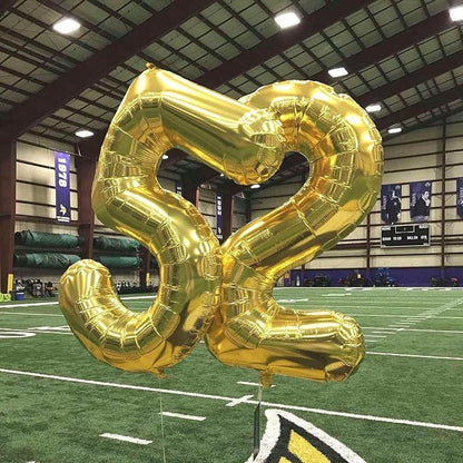 Gold 25 Number Balloons, 40 Inch Giant Number 25 Balloons Foil Mylar Helium - Image 5