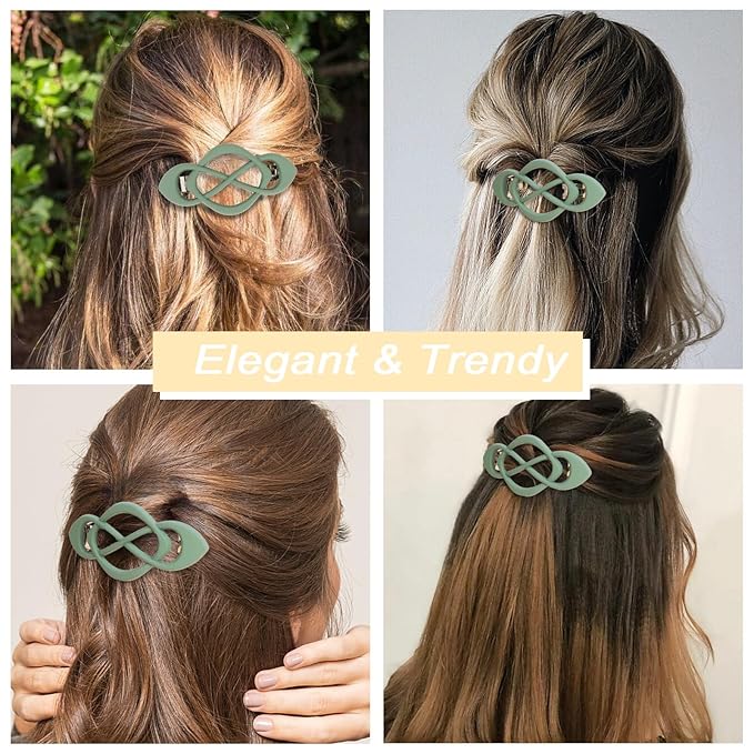 Green Hair Barrettes for Women 4packs Hair Clips French Hair Barrette Clip Green Accessories for Women Girls