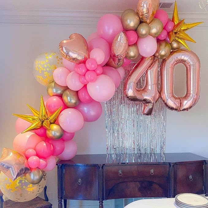 40 Inch Rose Gold 40 Number Balloons Giant Jumbo Huge 40 Foil Mylar Helium - Image 7