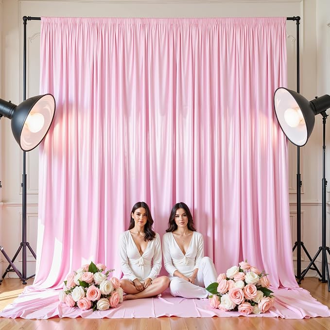 30x10ft Pink Glitter Backdrop Curtain - Image 7