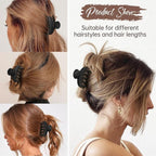 DEEKA 4 PCS 2.5 Inch Hair Claw Clips Double Row Teeth Matte Hair Jaw Clips Hair Barrettes Thick Medium Thin Hair Clips for Women (Black)