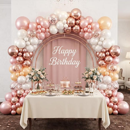Rose Gold Balloons, 12Inch Metallic Pearl Rose Gold and White Balloons - Image 7