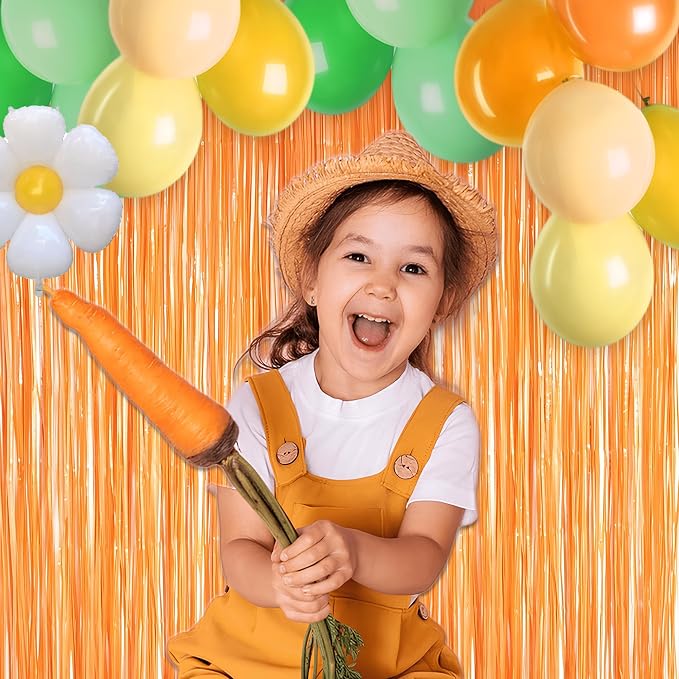 Orange Tinsel Curtain Party Backdrop - Image 3