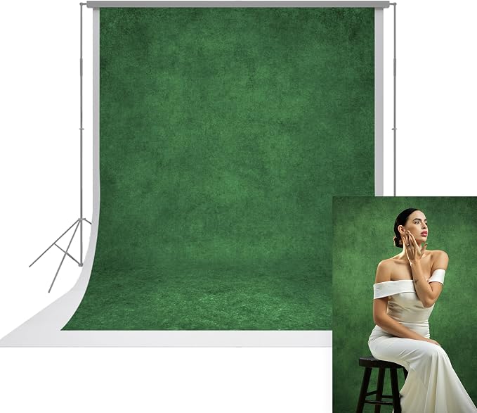 UrcTepics 5×7 ft Green Fabric Photo Backdrops, Classic Abstract Texture Backdrop by UrcTepics