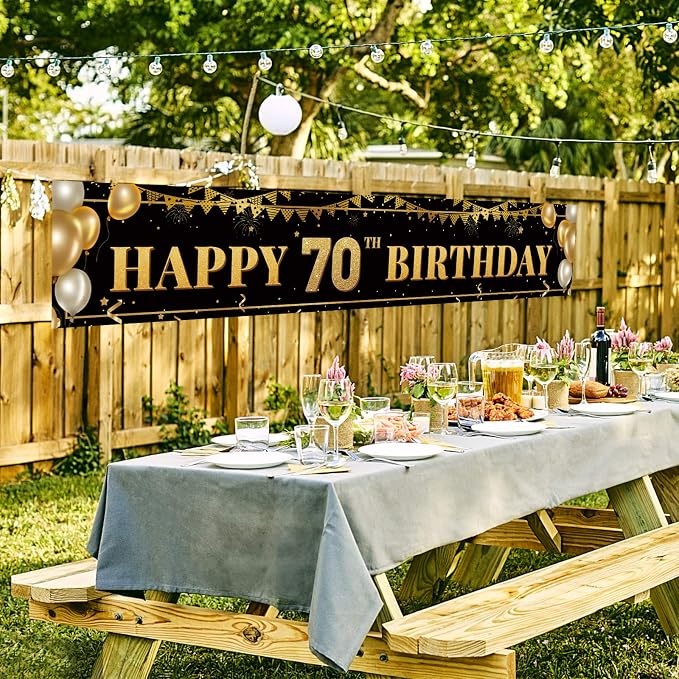 Large Happy 70th Birthday Decoration Banner, 70th Birthday Party Decorations - Image 7