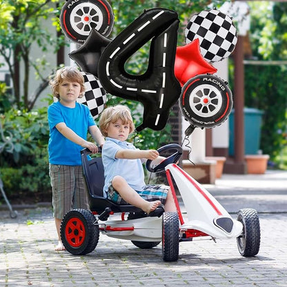 Race Car Balloons, 40 Inch Racetrack Number 4 Balloons, Big Number Balloons - Image 3