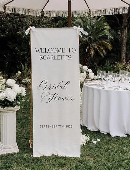 Personalized Linen Wedding Welcome Sign - Image 4