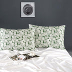 ZIMASILK 100% Pure Mulberry Silk Pillowcase for Hair and Skin Health,Both Sides 19 Momme Silk Floral Print,1pc(Queen 20''x30'',White Leaves)