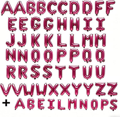 62 Pcs Hot Pink Letter Balloons, Custom 2 Set A-Z Set - Image 2