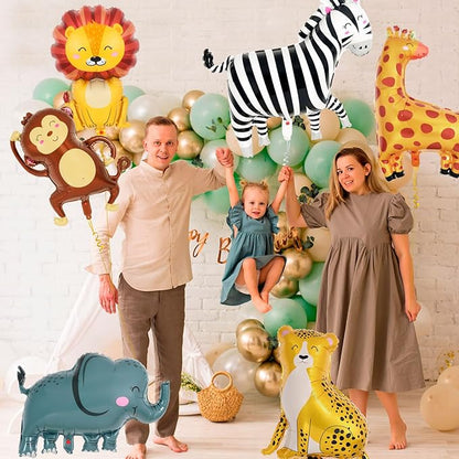 6 Pcs Safari Balloons, Jungle Safari Animals Foil Balloons, Giant Zoo Animal - Image 7