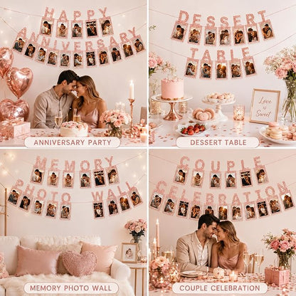 Rose Gold Happy Anniversary Banner - Image 6