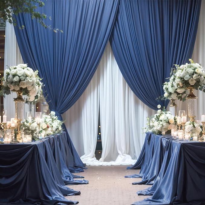 10x12 Navy Blue Backdrop Curtains - Image 4